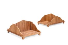 A PAIR OF ZEBRAWOOD BOOK TRAYS, BY ANTONY LITTLE