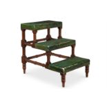 A SET OF MAHOGANY AND LIBRARY STEPS, LATE 19TH/20TH CENTURY