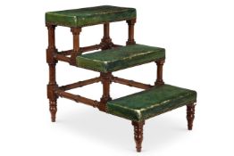 A SET OF MAHOGANY AND LIBRARY STEPS, LATE 19TH/20TH CENTURY