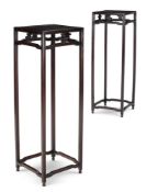 Y A PAIR OF CHINESE ROSEWOOD STANDS, CIRCA 1900