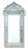 A VENETIAN ETCHED GLASS MIRROR, 20TH CENTURY