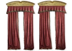 A PAIR OF CARVED GILTWOOD PELMETS, BY ANTONY LITTLE