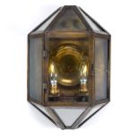 A BRASS AND GLASS WALL LIGHT, BY ANTONY LITTLE
