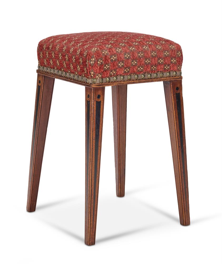 Y A REGENCY MAHOGANY AND EBONY INLAID STOOL, EARLY 19TH CENTURY - Image 2 of 2