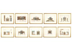 AFTER PALLADI, A COLLECTION OF TEN CLASSICAL ARCHITECTURAL ENGRAVINGS