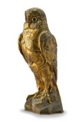 A GILT BRONZE ANIMALIER MODEL OF AN OWL, EARLY 20TH CENTURY