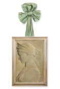 ENGLISH SCHOOL, 19TH CENTURY, TROMPE L'OEIL BAS RELIEF OF ST CECELIA AFTER DONATELLO