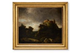 FOLLOWER OF JAKOB VAN RUISDAEL (DUTCH 1628-1682), A LANDSCAPE WITH TRAVELLERS ON A PATH