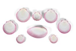 A WEDGWOOD PEARLWARE PART SHELL SERVICE, 19TH CENTURY