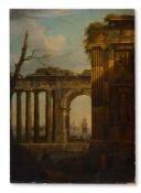 CIRCLE OF MARCO RICCI (ITALIAN 1676-1730), CLASSICAL RUINS IN A MEDITERRANEAN PORT