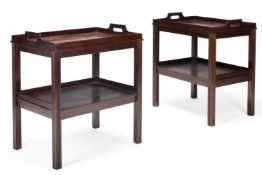 Y A SET OF FOUR MAHOGANY TRAY TOP SIDE TABLES, BY ANTONY LITTLE