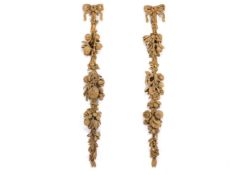 A PAIR OF CARVED PINE AND OAK SWAGS, 19TH/EARLY 20TH CENTURY
