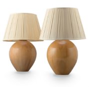 A PAIR OF WHITE BEECH AND INDIAN ROSEWOOD LAMP BASES, 2002, BY ANTONY LITTLE