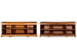 A PAIR OF LOW CHERRYWOOD OPEN FOLIO OR BOOKCASES, BY ANTONY LITTLE