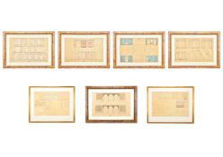 A SET OF SEVEN ARCHITECTURAL DESIGNS, 20TH CENTURY
