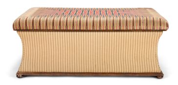 A LARGE UPHOLSTERED OTTOMAN STOOL, BY ANTONY LITTLE
