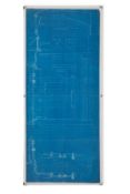 SIR GILES GILBERT SCOTT (1880-1960), A BLUE PRINT FOR THE SIDE PROFILE AND DETAIL OF THE KIOSK NO. 6