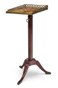 A BRASS MOUNTED MAHOGANY TELESCOPIC 'PALAIS DE ROYAL' DISPLAY TABLE, (PETITE TABLE A CREMAILLERE)