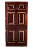 A GEORGE II PARCEL GILT MAHOGANY DOUBLE SIDED PANELLED DOOR, MID 18TH CENTURY
