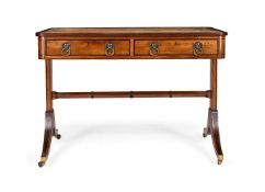 Y A REGENCY MAHOGANY AND EBONY WRITING-TABLE, EARLY 19TH CENTURY