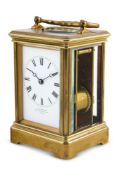 A FRENCH GILT BRASS CARRIAGE CLOCK, LATE 19TH CENTURY