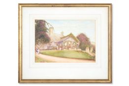 ENGLISH SCHOOL, CIRCA 1890, VIEW OF A BUNGALOW, POSSIBLY IN MAHARASTRA