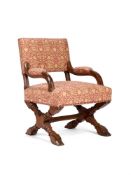 A VICTORIAN GOTHIC-REVIVAL ARMCHAIR, AFTER A DESIGN BY PUGIN, CIRCA 1890