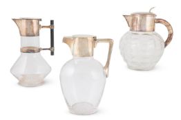Y A HUKIN & HEATH SILVER-PLATE MOUNTED GLASS DECANTER, DESIGNED BY CHRISTOPHER DRESSER (1834-1904)