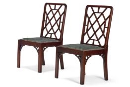 A PAIR OF MAHOGANY SIDE CHAIRS OF GEORGE III STYLE, 19TH CENTURY