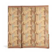 A FOLDING THREE SECTION ROOM DIVIDER OR SCREEN