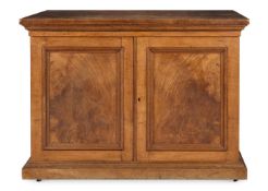 AN EARLY VICTORIAN FIGURED POLLARD OAK PLAN CHEST, CIRCA 1840