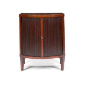 A GEORGE III MAHOGANY TAMBOUR FRONT COMMODE, CIRCA 1800