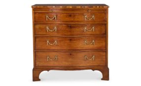 A GEORGE III MAHOGANY SERPENTINE CHEST, LATE 18TH CENTURY
