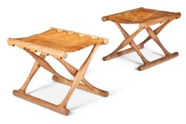 A PAIR OF 'GOLD HILL' FOLDING STOOLS BY POUL HUNDEVAD (DANISH, 1917-2011), DESIGNED 1960s