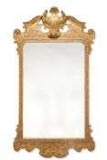 A GEORGE II STYLE GILT GESSO MIRROR, PROBABLY 18TH CENTURY