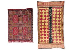 A SILKWORK PANEL, INDIAN