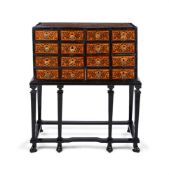 Y AN INDO-PORTUGUESE TEAK, EBONY AND MARQUETRY CHEST