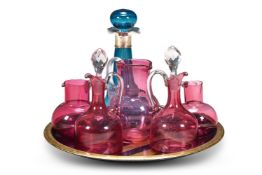 A SELECTION OF COLOURED GLASS, VARIOUS DATES AND FOR THE MOST PART 20TH CENTURY