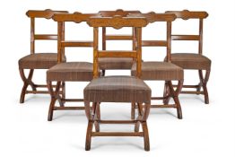 A SET OF SIX GOTHIC REVIVAL OAK CHAIRS, CIRCA 1860