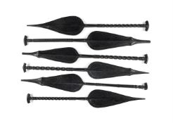 Y A SET OF SIX EBONY PADDLES, BORNEO, COLONIAL ART, 19TH CENTURY