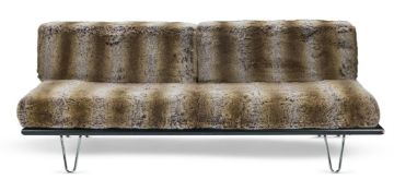 A MODERN FUR-COVERED SETTEE, DESIGNED BY GEORGE NELSON (AMERICAN, 1908-1986)