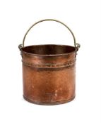 A LATE VICTORIAN COPPER AND BRASS COAL BUCKET, LATE 19TH CENTURY