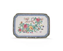 A Chinese Canton enamelled tray