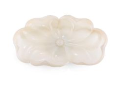 A Chinese white jade 'Lotus' washer