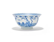 A Chinese blue and white klapmuts bowl