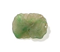A Chinese jadeite 'Lotus pond' pendant