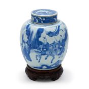 A Chinese blue and white ginger jar
