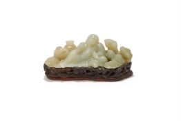 A Chinese celadon jade of Li Bai