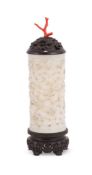 Y A Chinese white jade incense holder