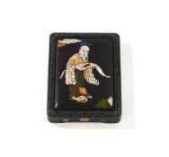 Y A Chinese hardwood inlaid box and cover